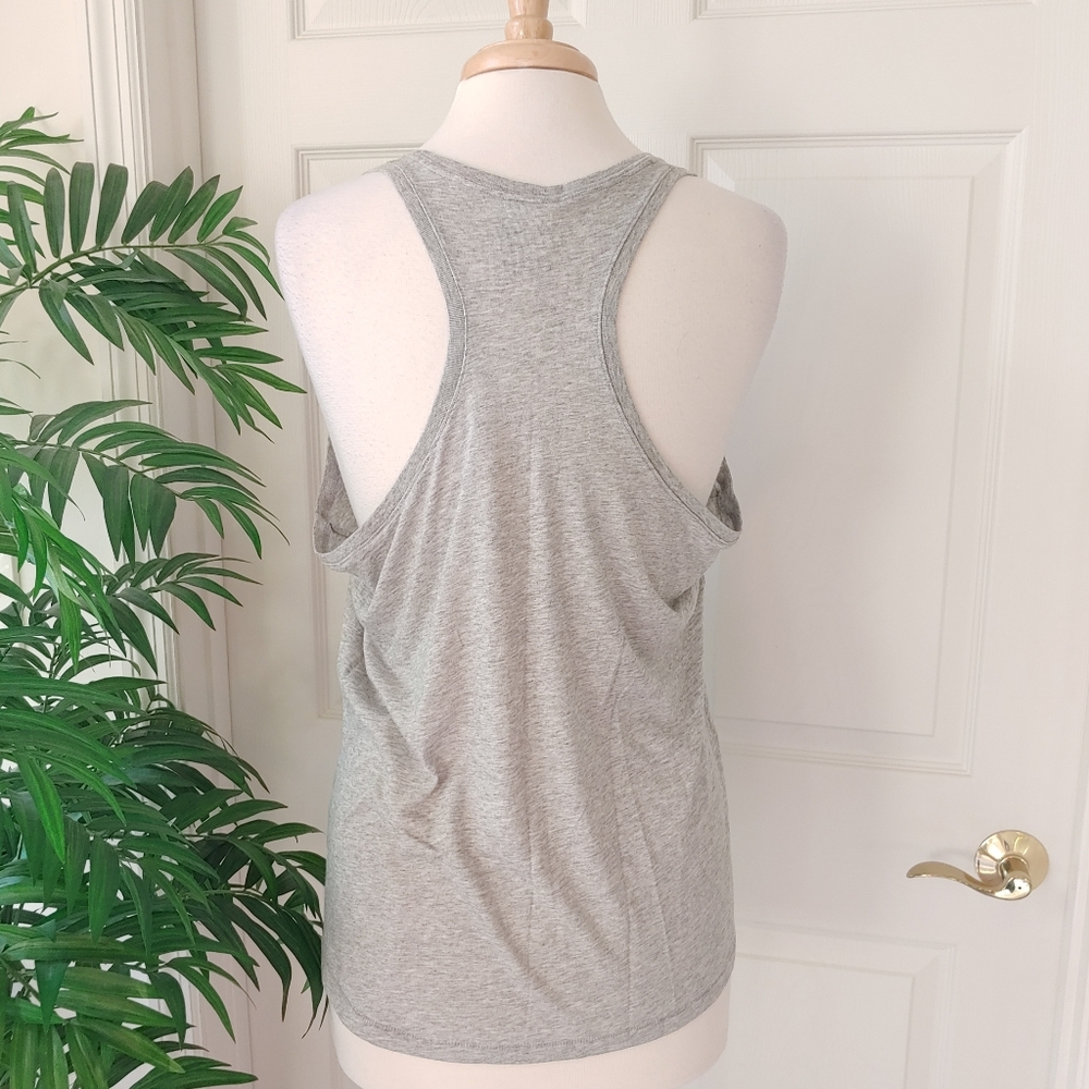 Nike Racer Back Tank Top Grey White Medium - Picture 5 of 8